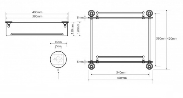 Полка стеклянная Bemeta Retro 144301122