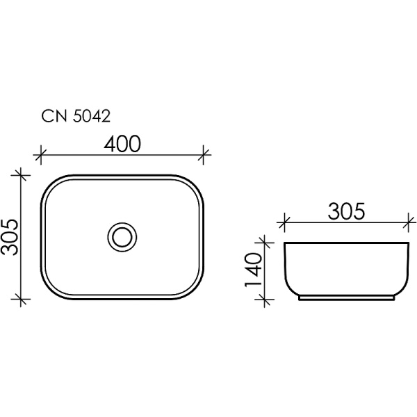 Раковина накладная (40х30,5) Ceramica Nova ELEMENT CN5042