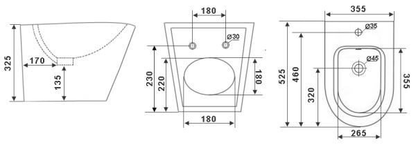 Биде подвесное Timo I NARI TK-504