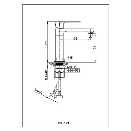 Смеситель для раковины Vincea Vogue VBF-1V1BG