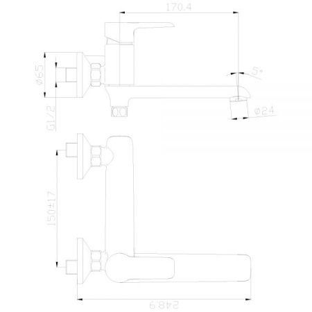 Смеситель для ванны Rossinka W (W35-33)
