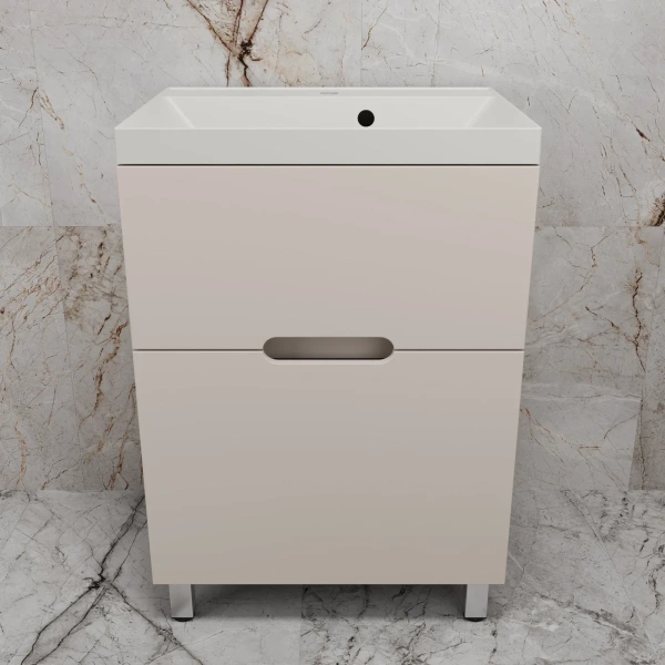 Тумба напольная без раковины 60 см Style Line Матис ЛС-00002431 кремовый матовый