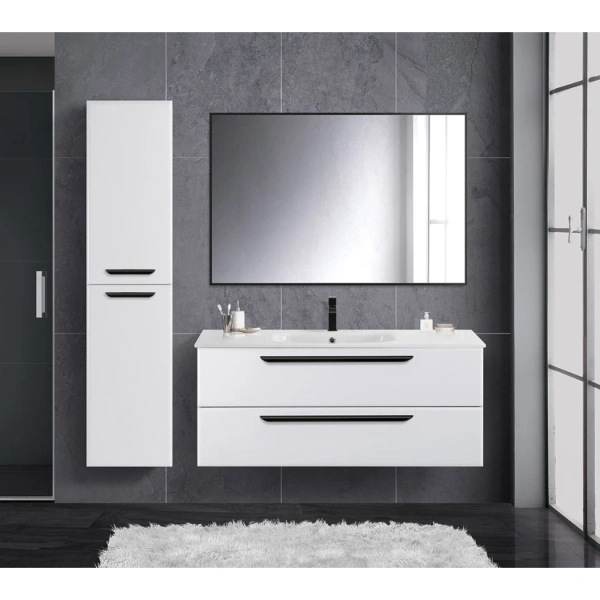 Тумба под раковину Cezares ECO-CER-1000-2C-SO-BO Bianco Opaco без ручек