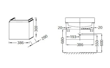Тумба для раковины Jacob Delafon Rythmik EB1036-R3
