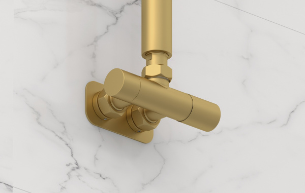 Вентиль Сунержа угловой EU50 (1 х G 1/2" НР х G 3/4" НГ) 032-1425-1234 золотой матовый