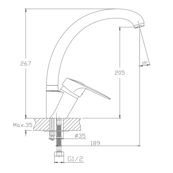 Смеситель для кухни Haiba HB4113