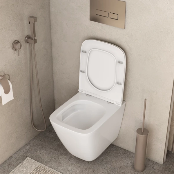 Унитаз подвесной безободковый Grossman  GR-4479SQC с сиденьем микролифт