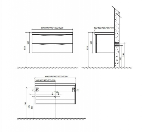 Тумба для раковины BelBagno Energia-N ENERGIA-N-900-2C-SO-TL