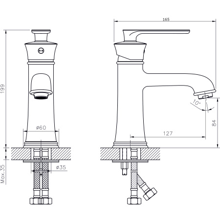 Смеситель для раковины RUSH Flores FL0835-11