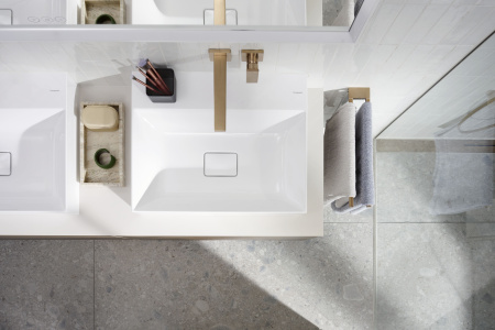 Смеситель для раковины встраиваемый Hansgrohe Metropol 32526140 шлифованная бронза