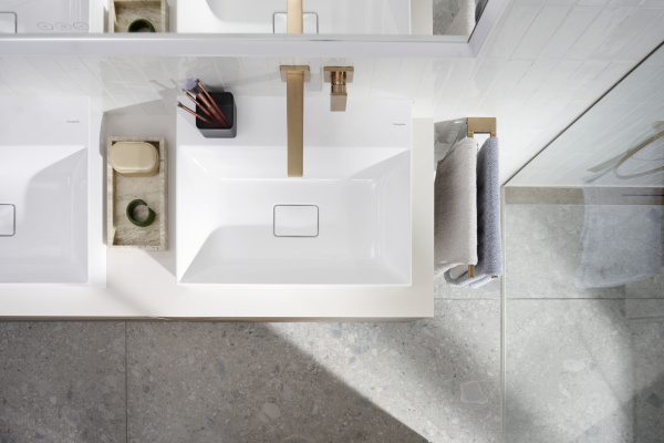 Смеситель для раковины встраиваемый Hansgrohe Metropol 32526140 шлифованная бронза