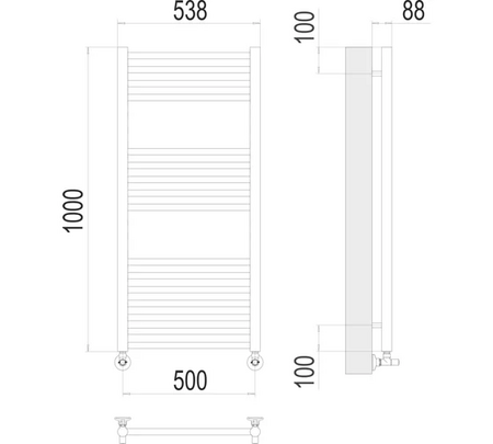 Полотенцесушитель водяной Terminus АЛЬБА (500х1000) П16 4670078530455