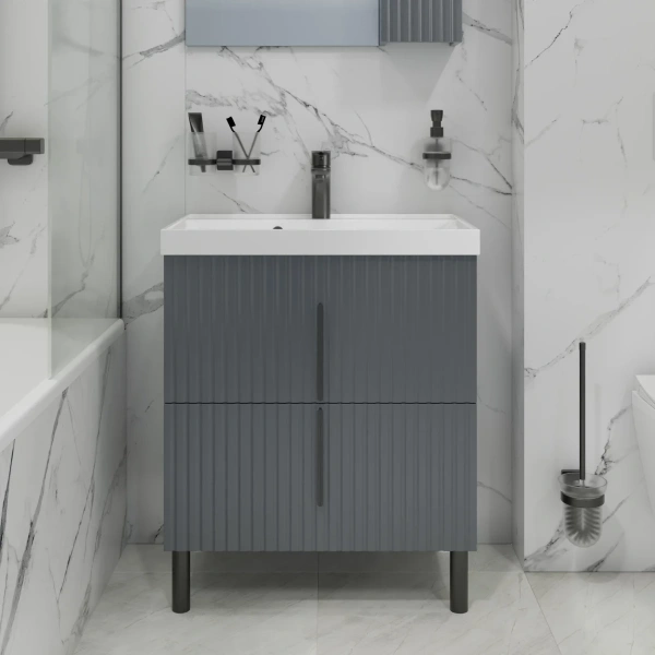 Тумба под раковину Санта Юпитер 700543 графит матовый,  без раковины