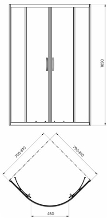 Кабина душевая Kolo Rekord (полукруглая) PKPG80222003