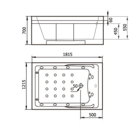 Акриловая ванна Gemy G9061 new K