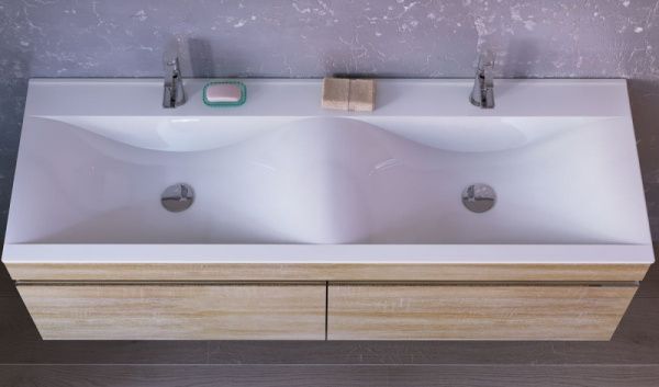 Тумба под раковину RAVAL Twins 140 подвесная Дуб сонома Twi.01.140/P/DS