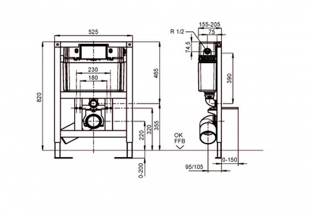 Инсталляция для подвесного унитаза Villeroy & Boch ViConnect 92247500