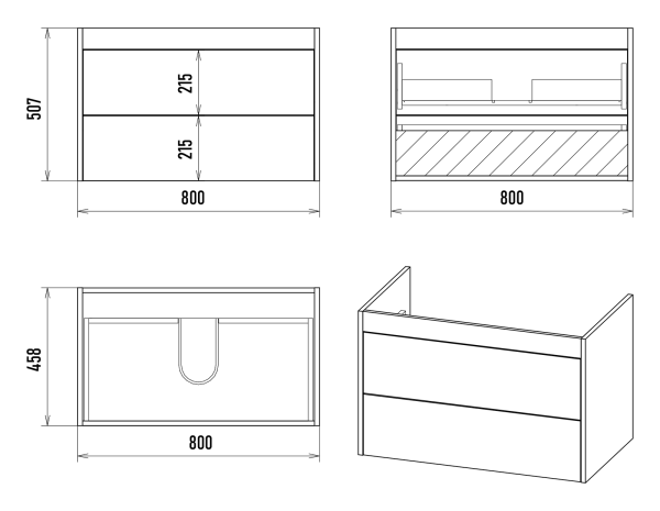 Тумба под раковину Brevita Monsour 80 MON-09080-0102Я