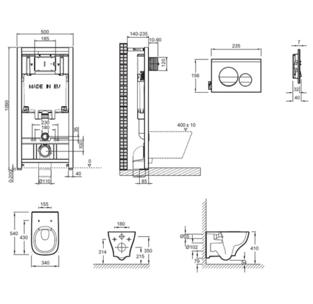 Комплект унитаз с инсталляцией Jacob Delafon Struktura E21750RU-00