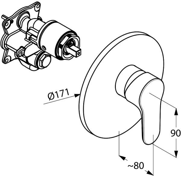 Встраиваемый смеситель для душа Kludi Objekta 326550575 Встраиваемый смеситель для душа Kludi Objekta 326550575