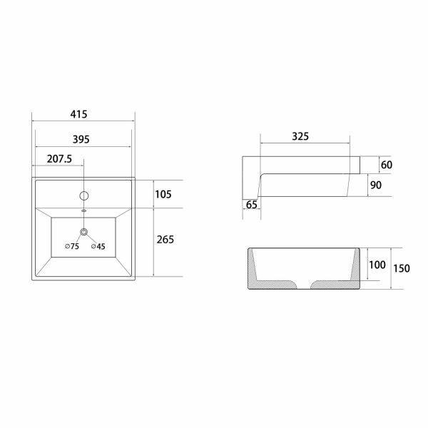 Раковина накладная ABBER Rechteck AC2208MCG светло-зеленая матовая
