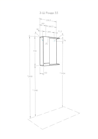 Зеркальный шкаф Aquaton Ронда PRO 55 дуб соммерсет 1A208602RSC2L