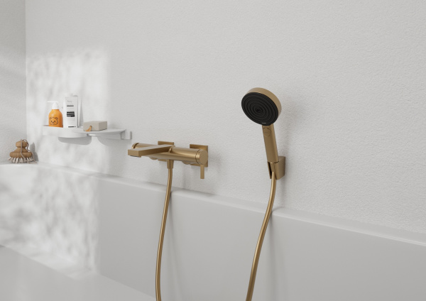 Смеситель для ванны однорычажный Hansgrohe Tecturis E 73420140 шлифованная бронза