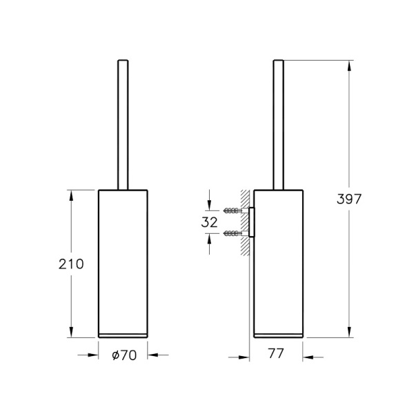 Ершик для унитаза Vitra Origin A44894, хром