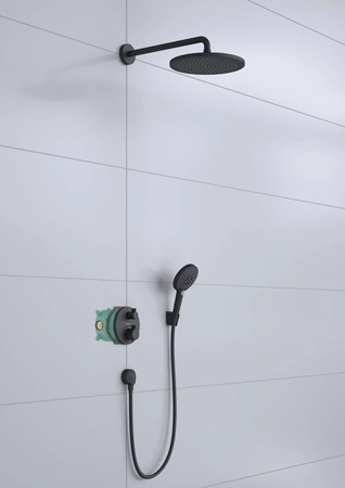 Душевой комплект с термостатом Hansgrohe Croma 280 Ecostat S 1jet 27961670 черный матовый