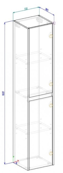 Пенал подвесной BelBagno Kraft Bianco Opaco KRAFT-1600-2A-SC-BO-L