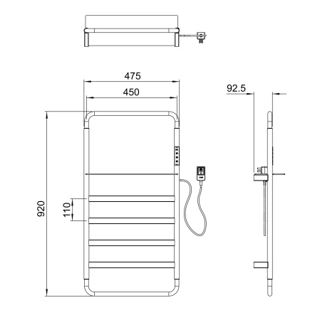 Полотенцесушитель электрический WONZON & WOGHAND DÜSSELDORF, брашированный никель WW-A203-BR