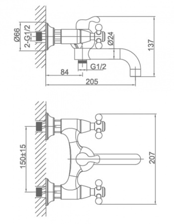 Смеситель для ванны D&K Hessen Hercules (DA1423241) Смеситель для ванны D&K Hessen Hercules (DA1423241)
