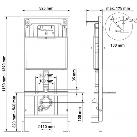 Комплект унитаза с инсталляцией Berges Wasserhaus Novum 042441