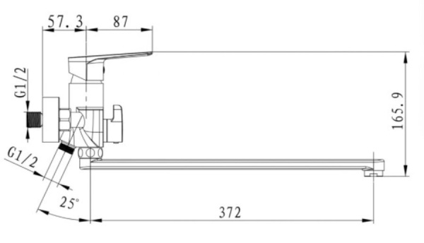 Смеситель для ванны с душем KAISER Atrio (60055)