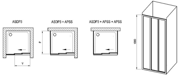 Душевая дверь Ravak Supernova ASDP3-130 00VJ03R2ZG