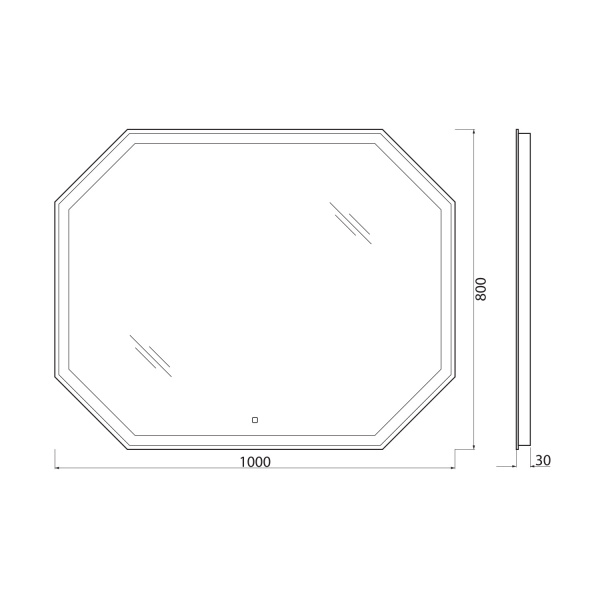 Зеркало BelBagno SPC-OTT-1000-800-LED-TCH