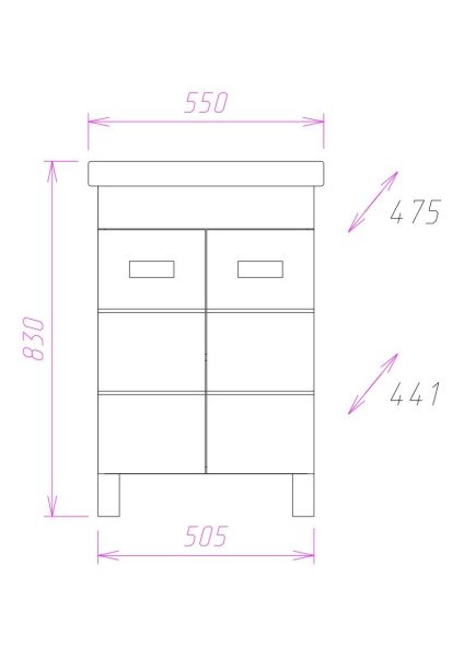 Тумба под раковину напольная Onika Балтика 55 105521