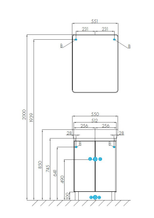 Тумба с раковиной Aquaton Скай PRO 55 1A2381K1SY010