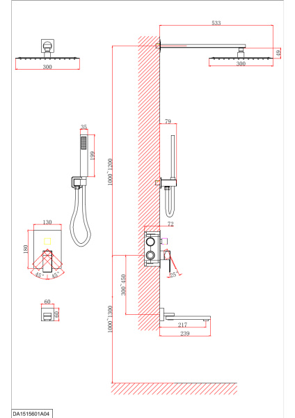 Душевой комлект D&K Bayern.Liszt DA1515605A04 Душевой комлект D&K Bayern.Liszt DA1515605A04