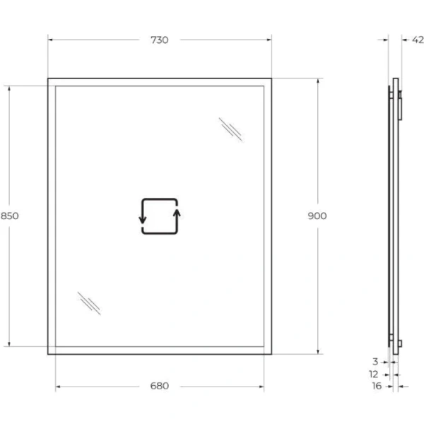 Зеркало (73х90) Cezares Tiffany 45084 Grigio nuvola