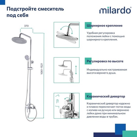 Душевая система Milardo Stripe STRSB1FM06