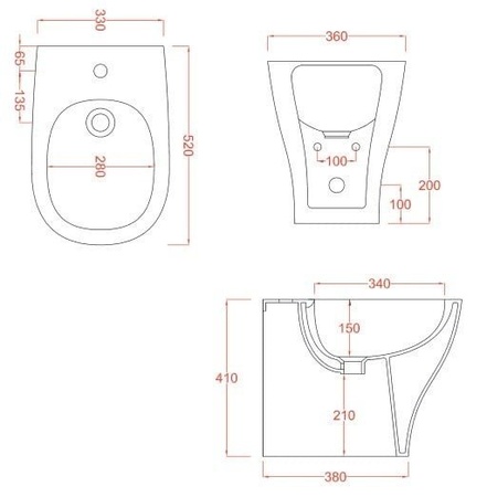 Биде напольное Artceram TEB001 01 00 bi