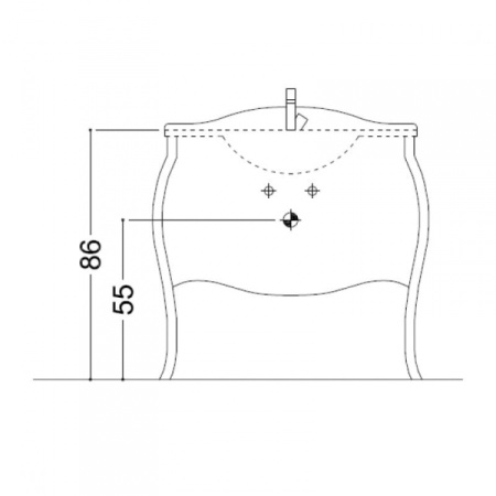 Столешница Cezares Tulip 93 TULIPTOP93CARBIA
