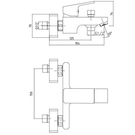 Смеситель для ванны Eca Tiera 102102469EX