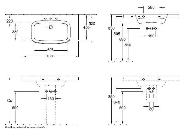 Тумба под раковину Villeroy & Boch Sentique A85300PN