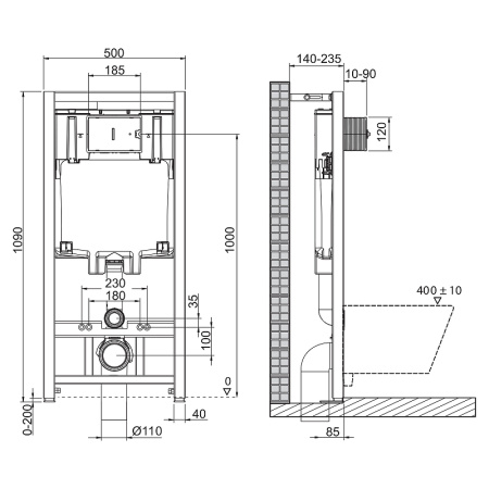 Комплект унитаза с инсталляцией BelBagno AMAND BB051CHR/BB051SC/BB002-80/BB005-PR-CHROME
