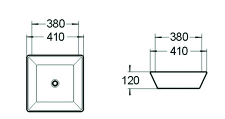Раковина накладная (38х38) SantiLine SL-1004