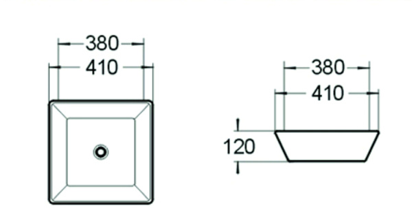 Раковина накладная (38х38) SantiLine SL-1004