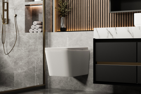 Унитаз ABBER Rechteck AC1201MW подвесной белый матовый, безободковый