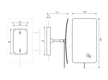 Косметическое зеркало без подсветки Bemeta 112201222